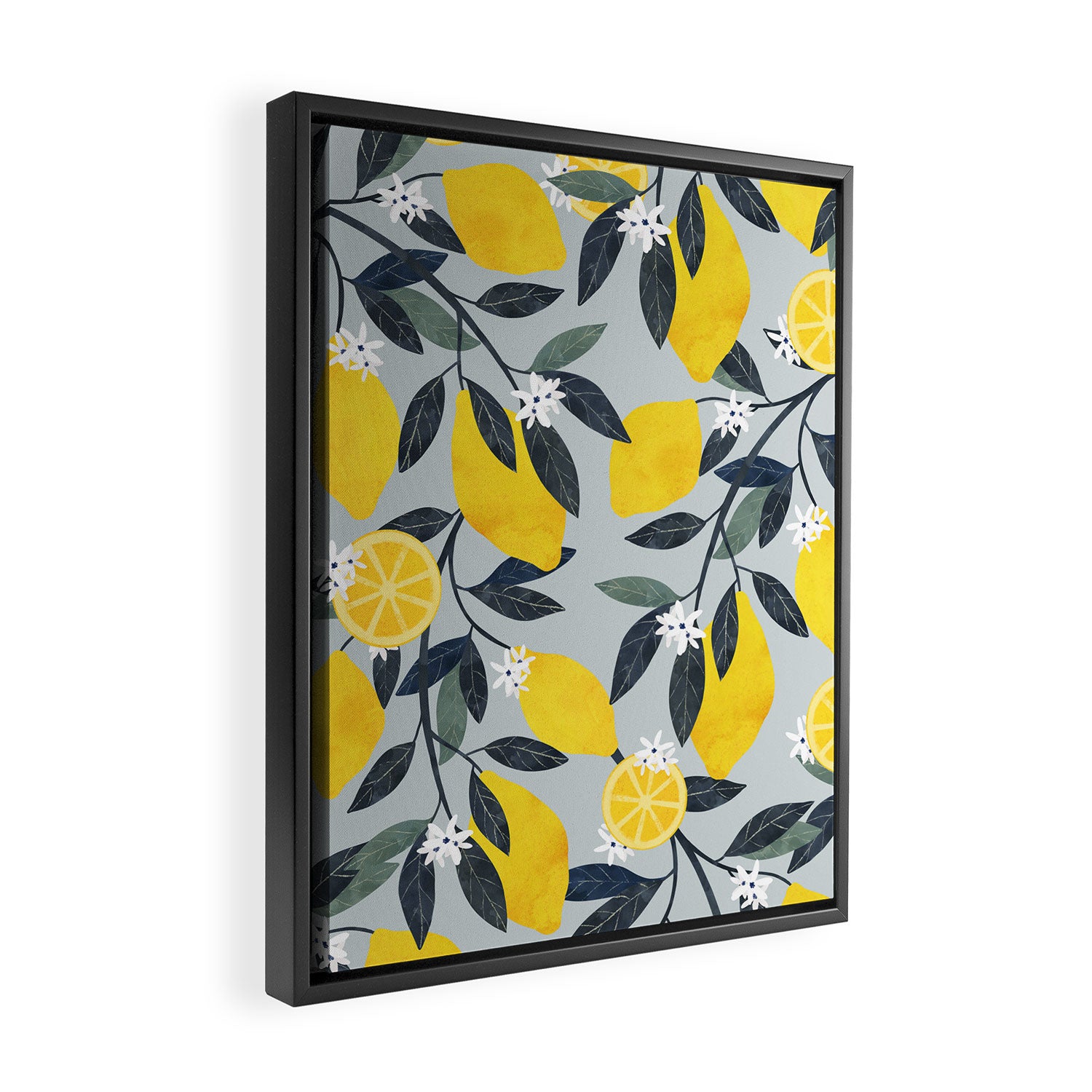 Lemons pattern Framed Canvas Print Gallery Image 2