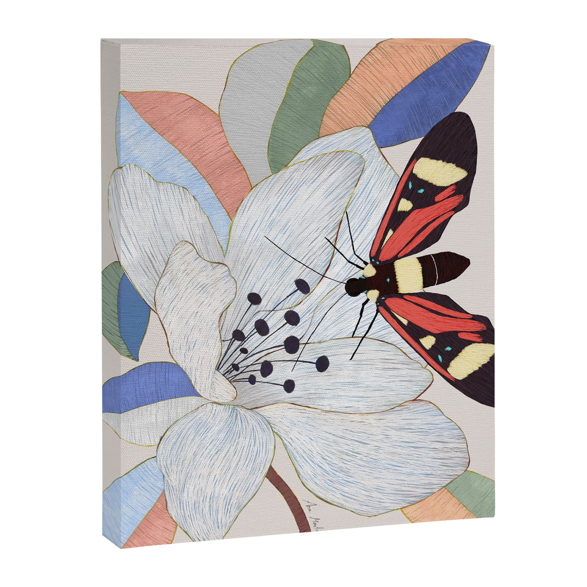 Magnolia flower and insect Canvas Print Gallery Image 6
