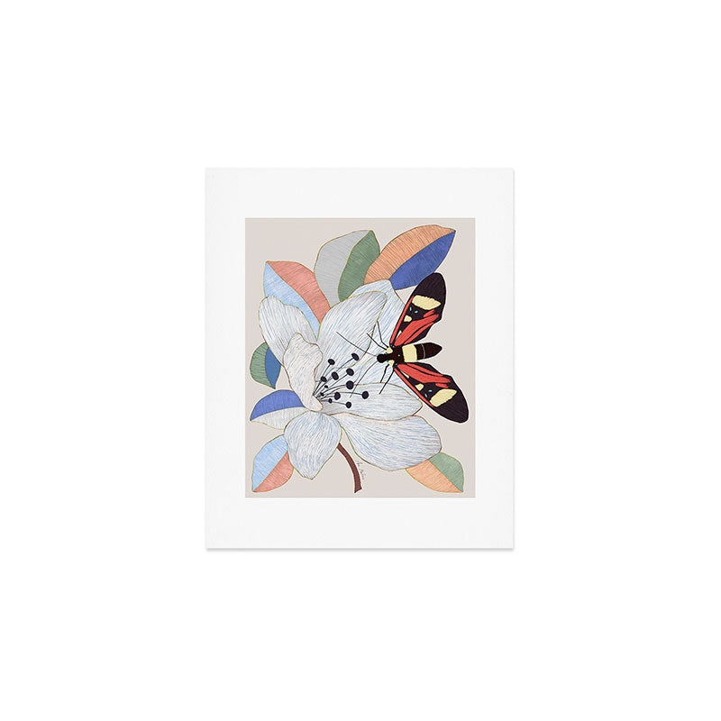 Magnolia flower and insect Art Print Gallery Image 1