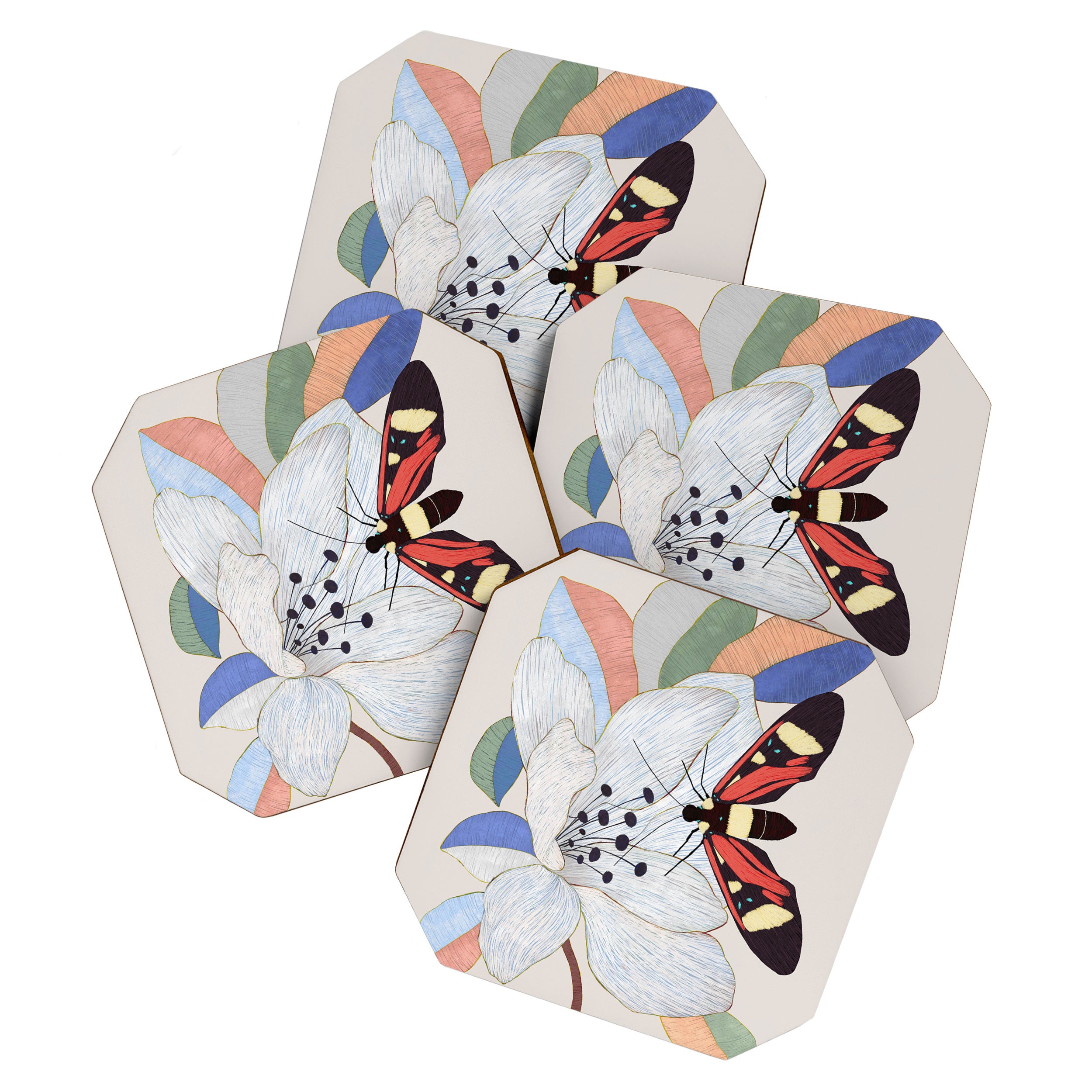 Magnolia flower and insect Coaster Gallery Image 1