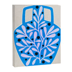 Mediterramean blue vase and leaves Canvas Print Gallery Image 8