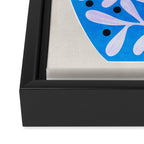 Mediterramean blue vase and leaves Framed Canvas Print Gallery Image 3