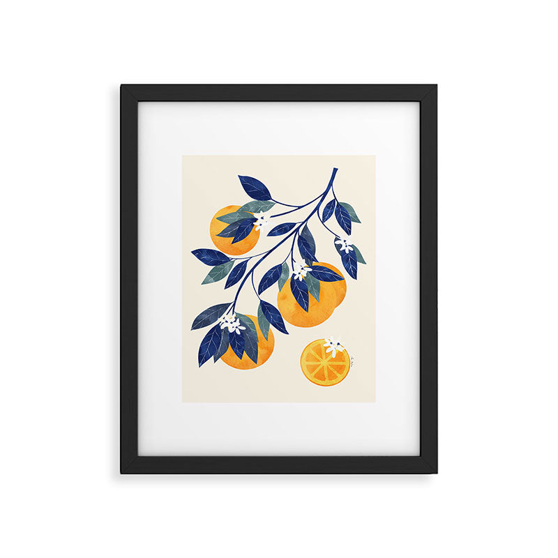 Mediterranean orange branch Framed Art Print Gallery Image 5
