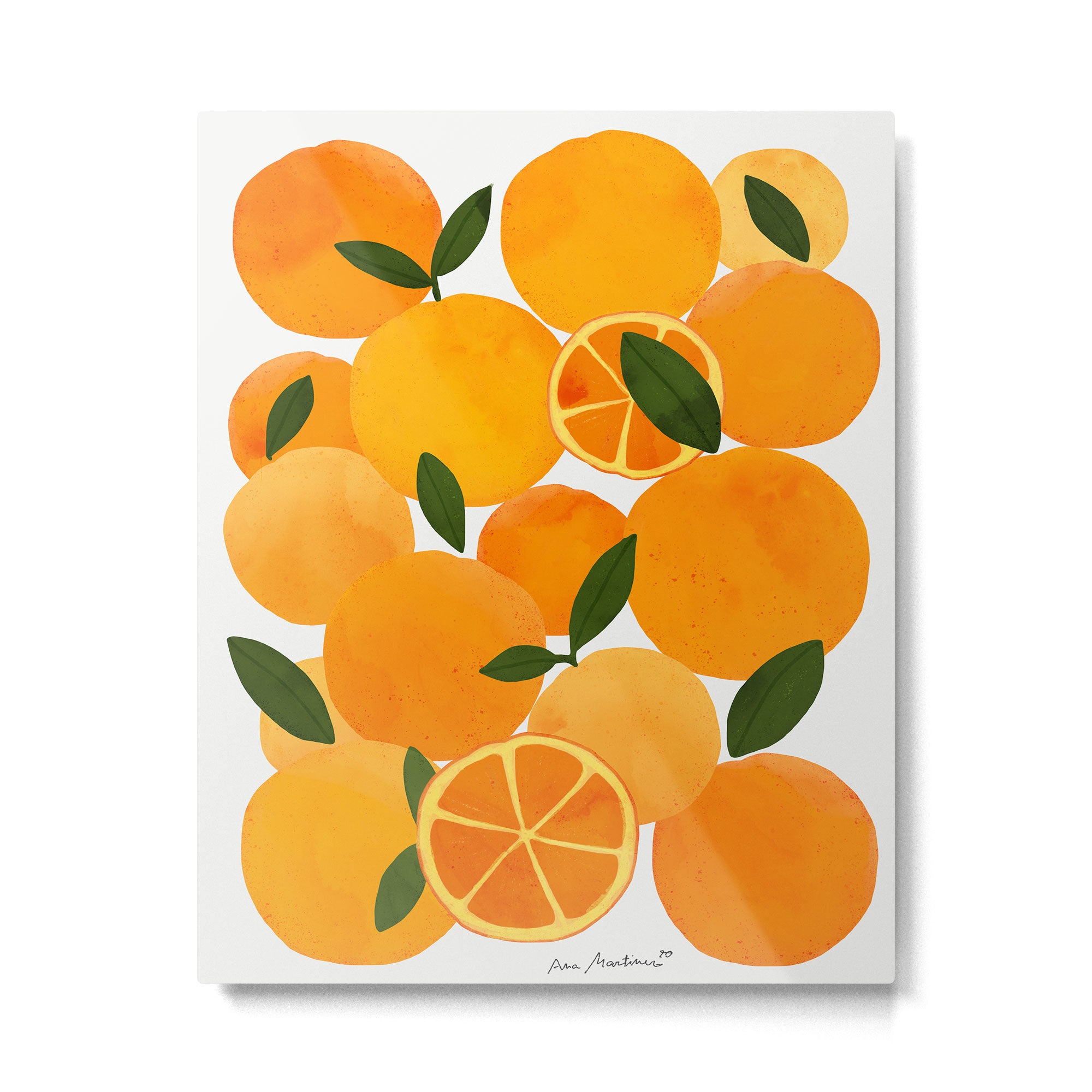mediterranean oranges still life  Metal Print Gallery Image 4