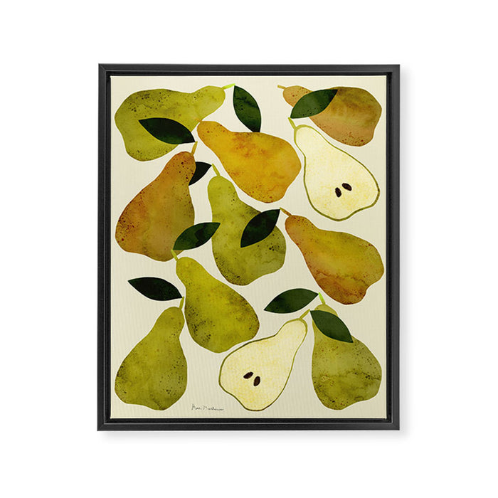 mediterranean pears watercolor Framed Canvas Print Gallery Image 1