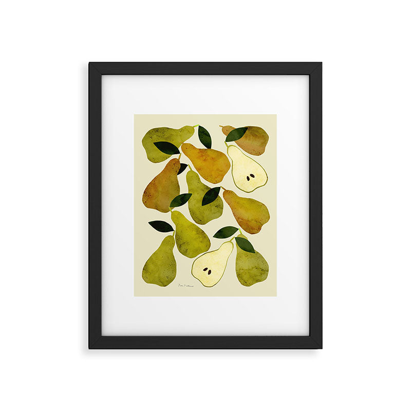 mediterranean pears watercolor Framed Art Print Gallery Image 5