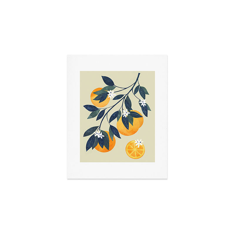 Oranges branch and flowers Art Print Gallery Image 1