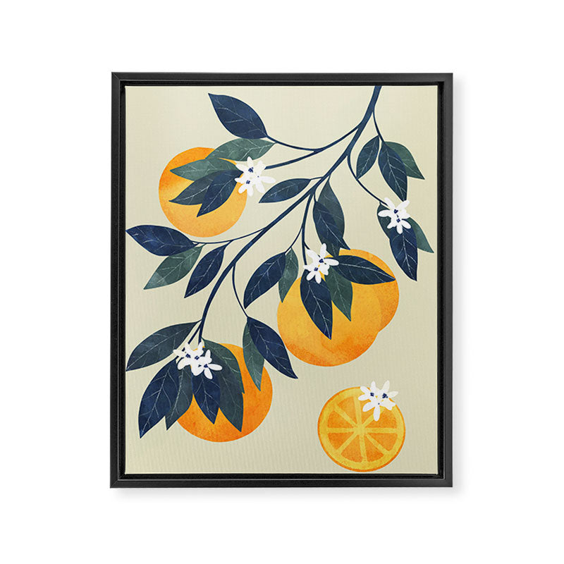 Oranges branch and flowers Framed Canvas Print Gallery Image 6
