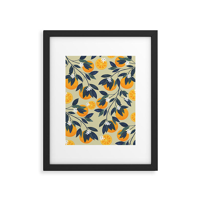 Oranges pattern Framed Art Print