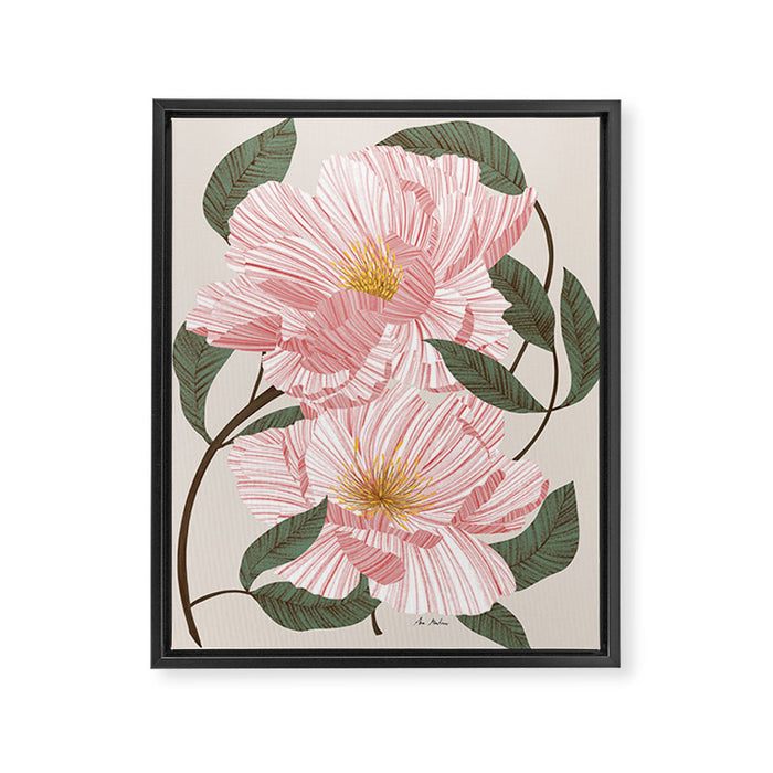 Peonies flowers I Framed Canvas Print Gallery Image 1