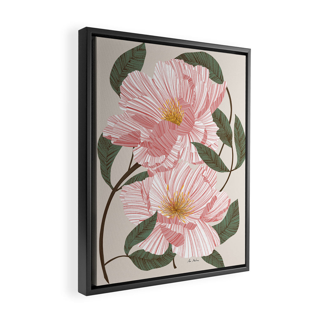 Peonies flowers I Framed Canvas Print Gallery Image 2