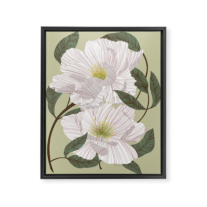 Peonies flowers II Framed Canvas Print Gallery Image 1