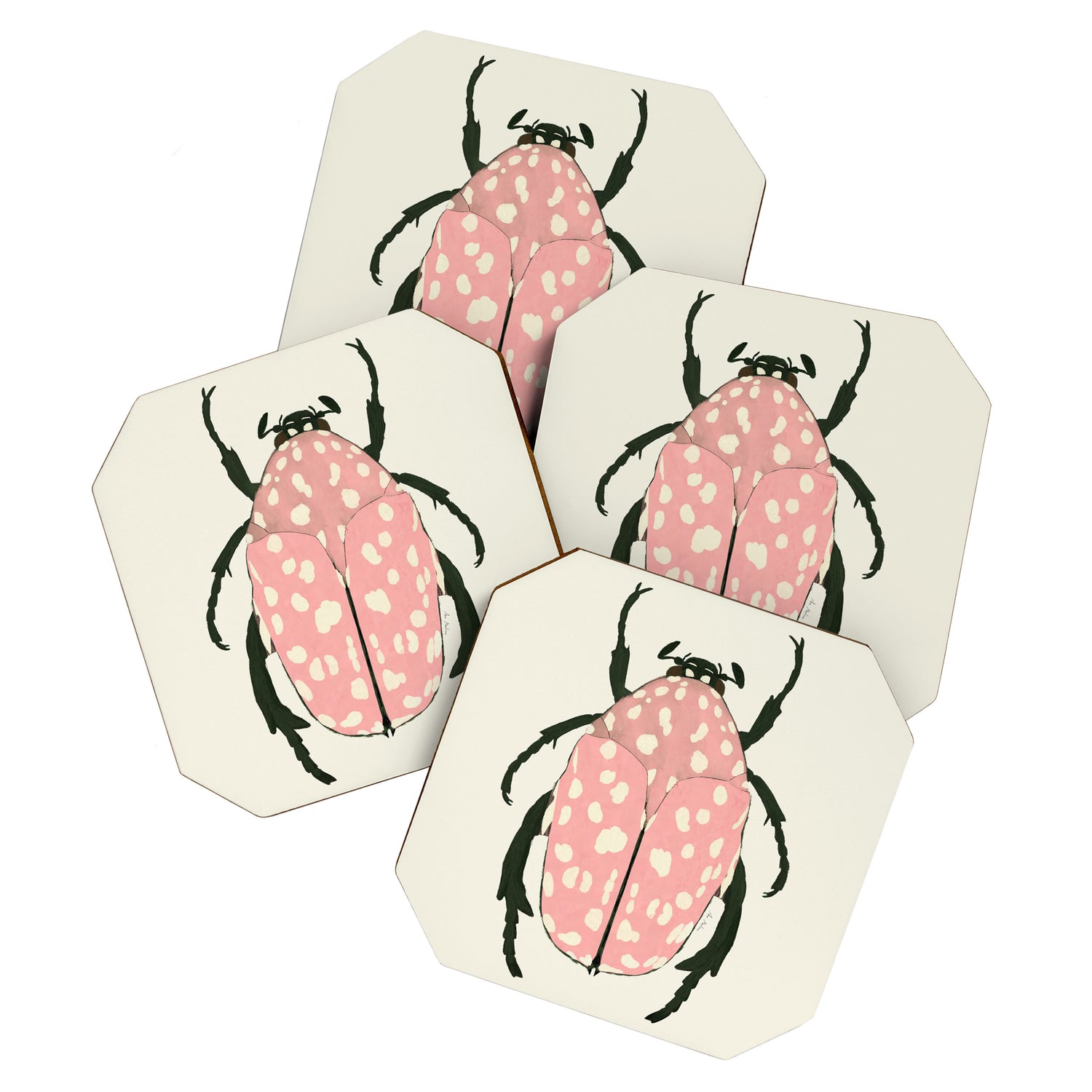  pink beetle insect Coaster Gallery Image 1