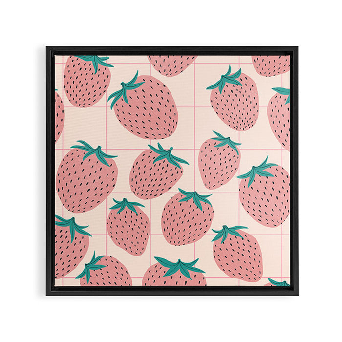 Pink strawberries Framed Canvas Print Gallery Image 1