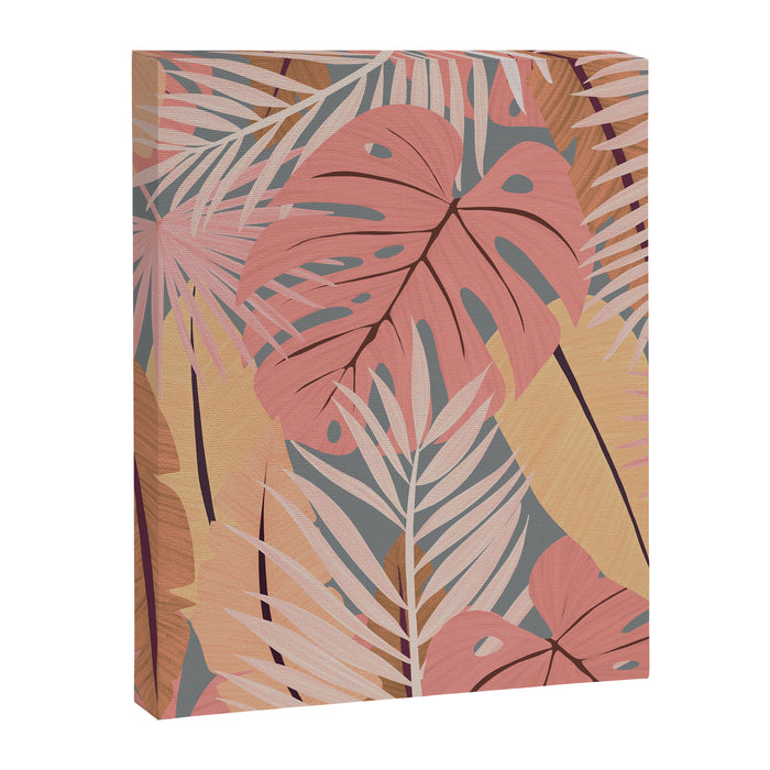 Pink tropical leaves Canvas Print Gallery Image 1