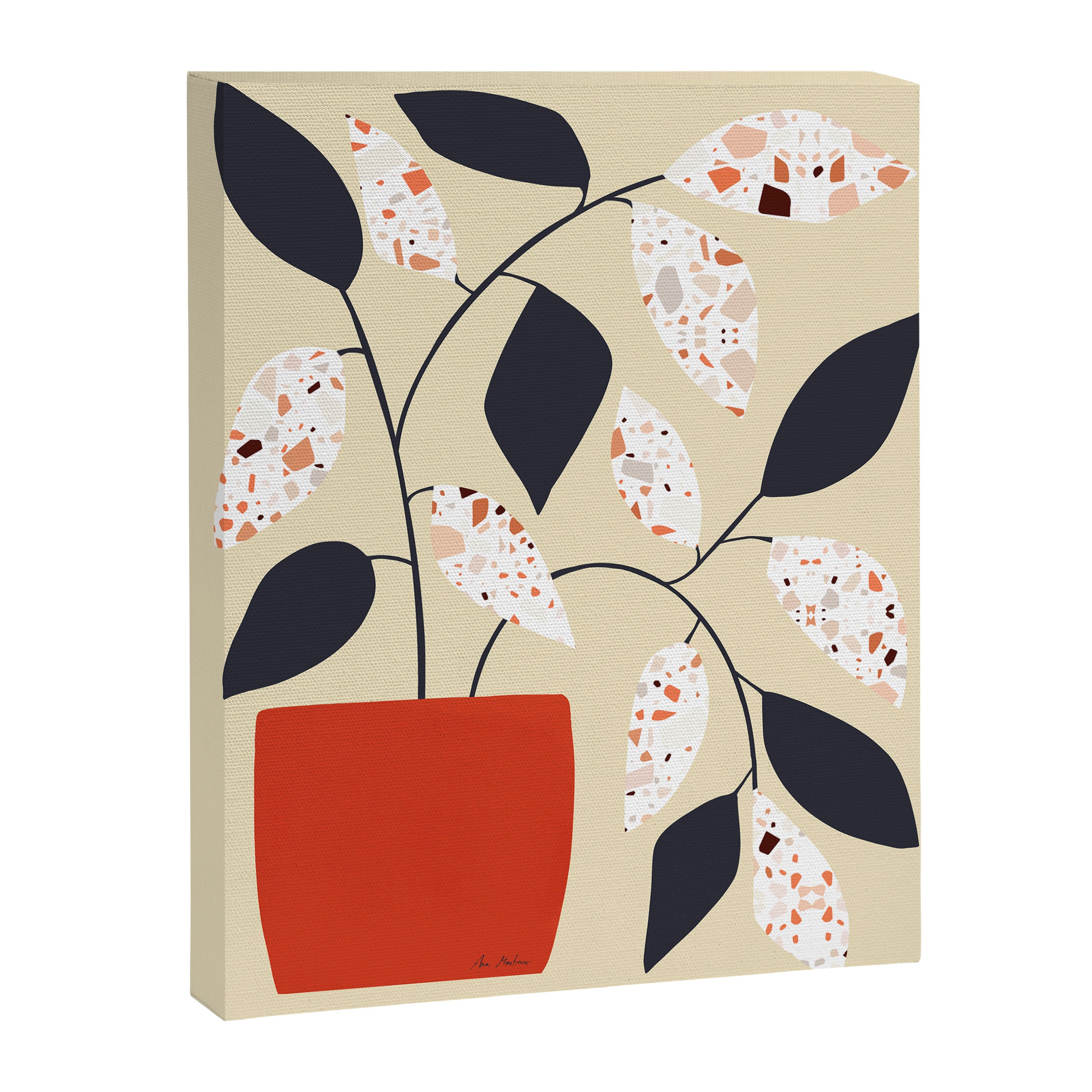 Plants and terrazzo Canvas Print Gallery Image 6