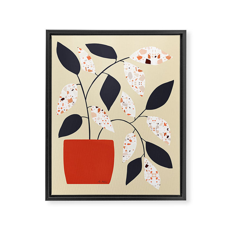 Plants and terrazzo Framed Canvas Print Gallery Image 6