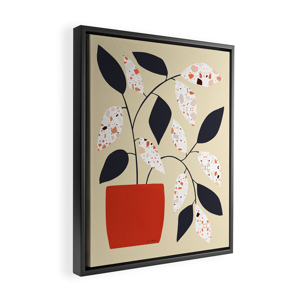 Plants and terrazzo Framed Canvas Print Gallery Image 2