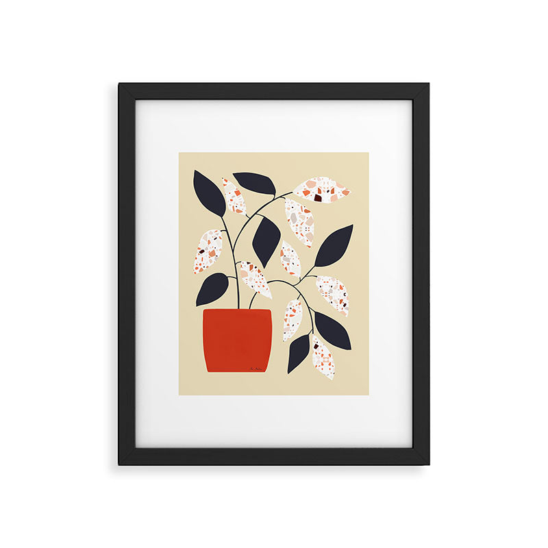 Plants and terrazzo Framed Art Print Gallery Image 5