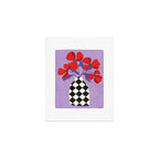 Poppies and vase of squares and diamonds Art Print Gallery Image 1