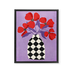 Poppies and vase of squares and diamonds Framed Canvas Print Gallery Image 6