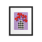 Poppies and vase of squares and diamonds Framed Art Print Gallery Image 4