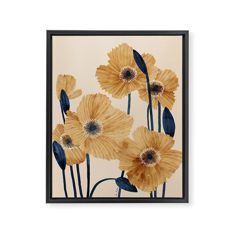Poppies flowers watercolor Framed Canvas Print Gallery Image 6