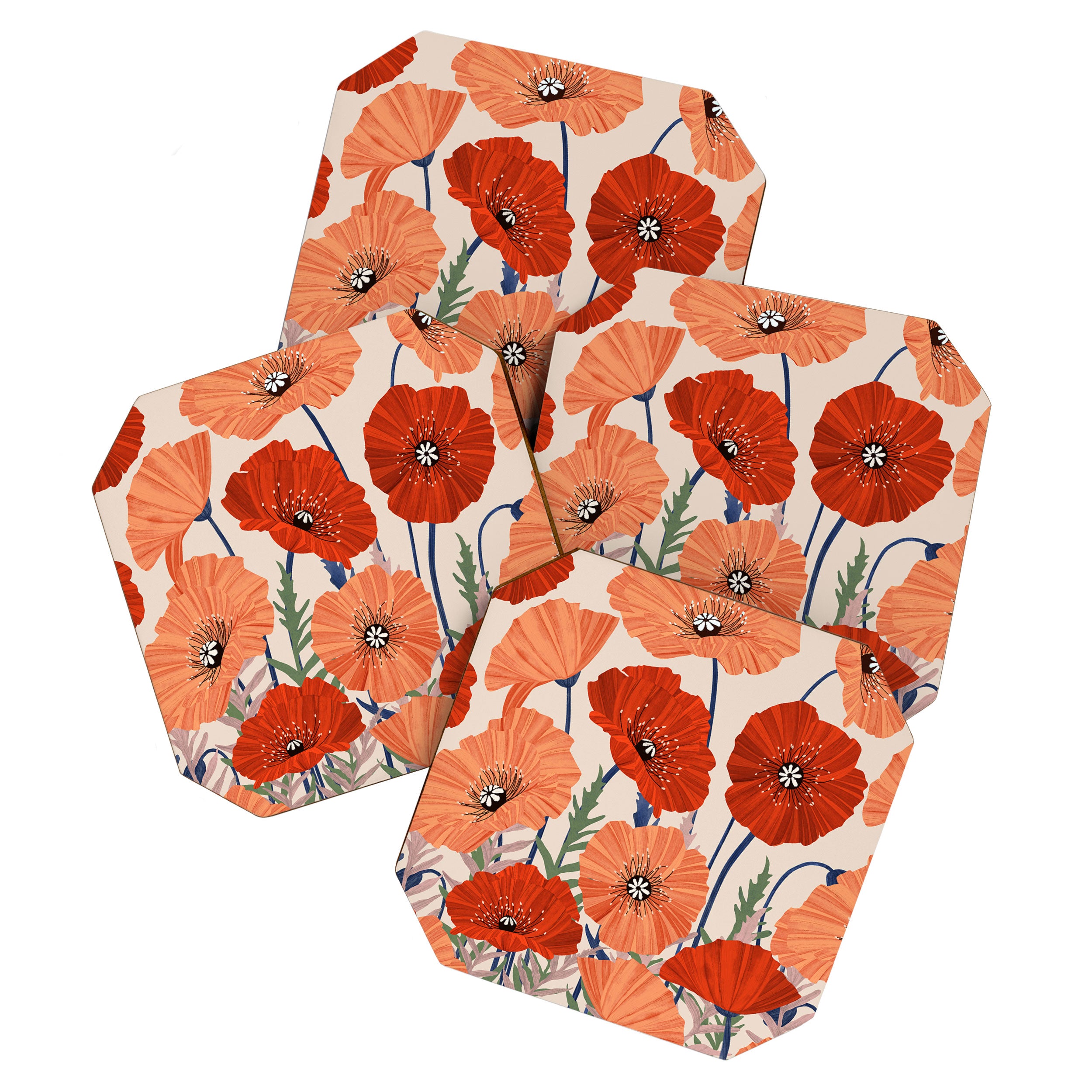 Poppies pattern Coaster Gallery Image 1