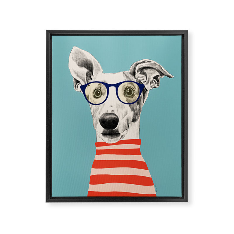 Portrait of a greyhound dog II Framed Canvas Print Gallery Image 8