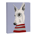 Portrait of a greyhound dog with a monocle Canvas Print Gallery Image 6