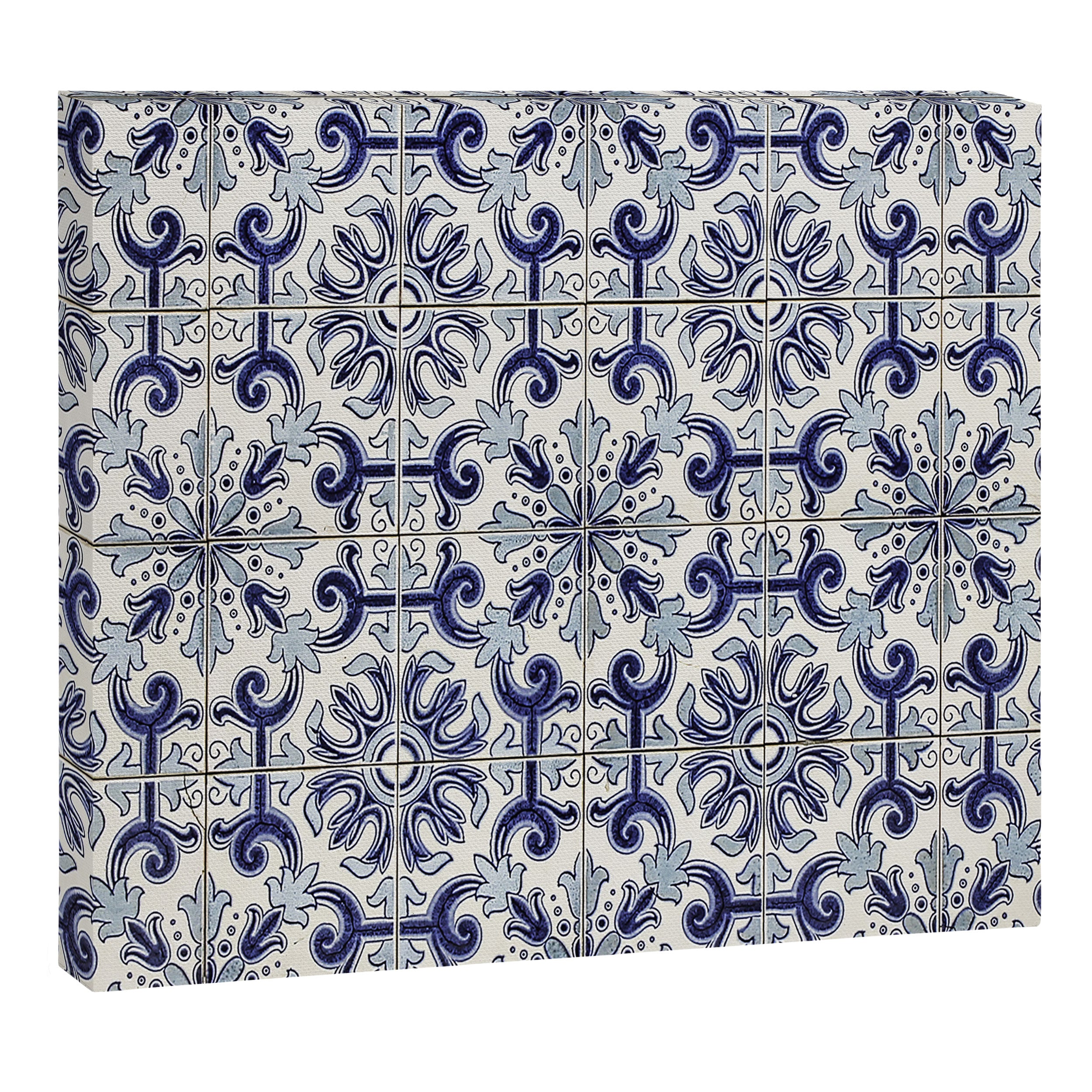 Portuguese tiles pattern blue Canvas Print Gallery Image 14