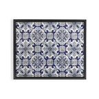Portuguese tiles pattern blue Framed Canvas Print Gallery Image 2