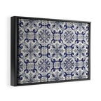 Portuguese tiles pattern blue Framed Canvas Print Gallery Image 8