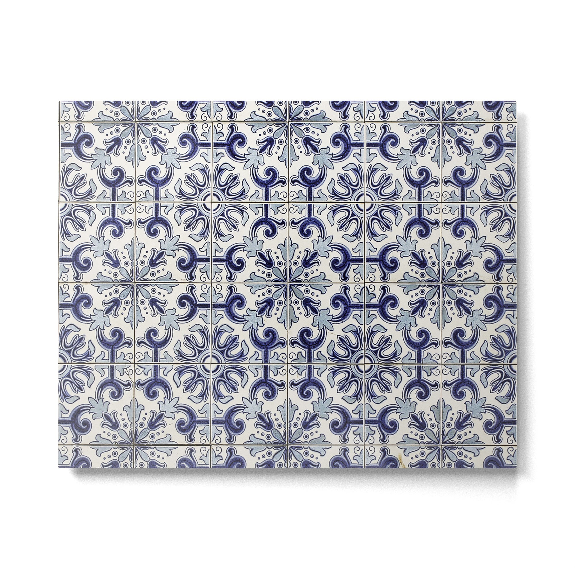 Portuguese tiles pattern blue Metal Print Gallery Image 6