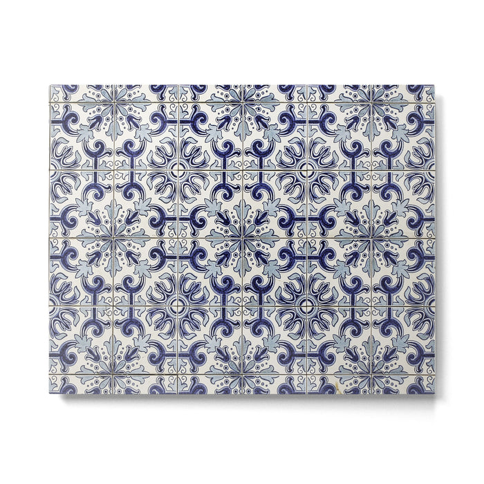 Portuguese tiles pattern blue Metal Print Gallery Image 1
