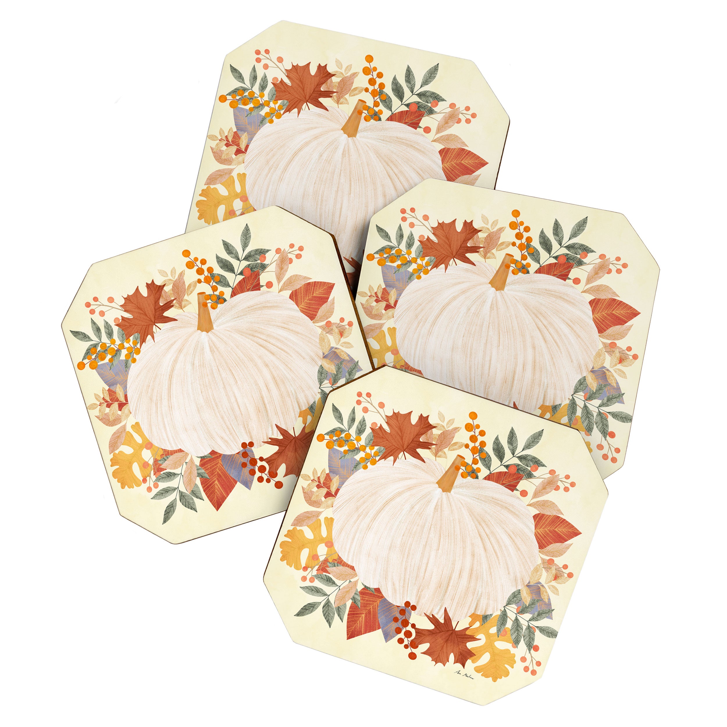Pumpkin and garland Coaster Gallery Image 1