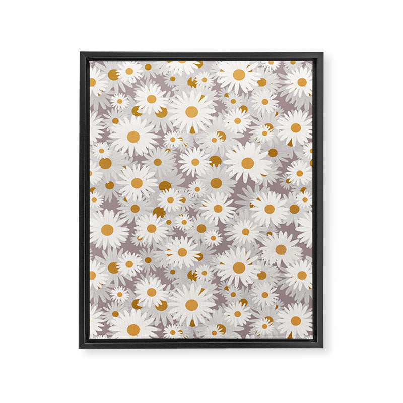 Purple chamomile pattern Framed Canvas Print Gallery Image 8