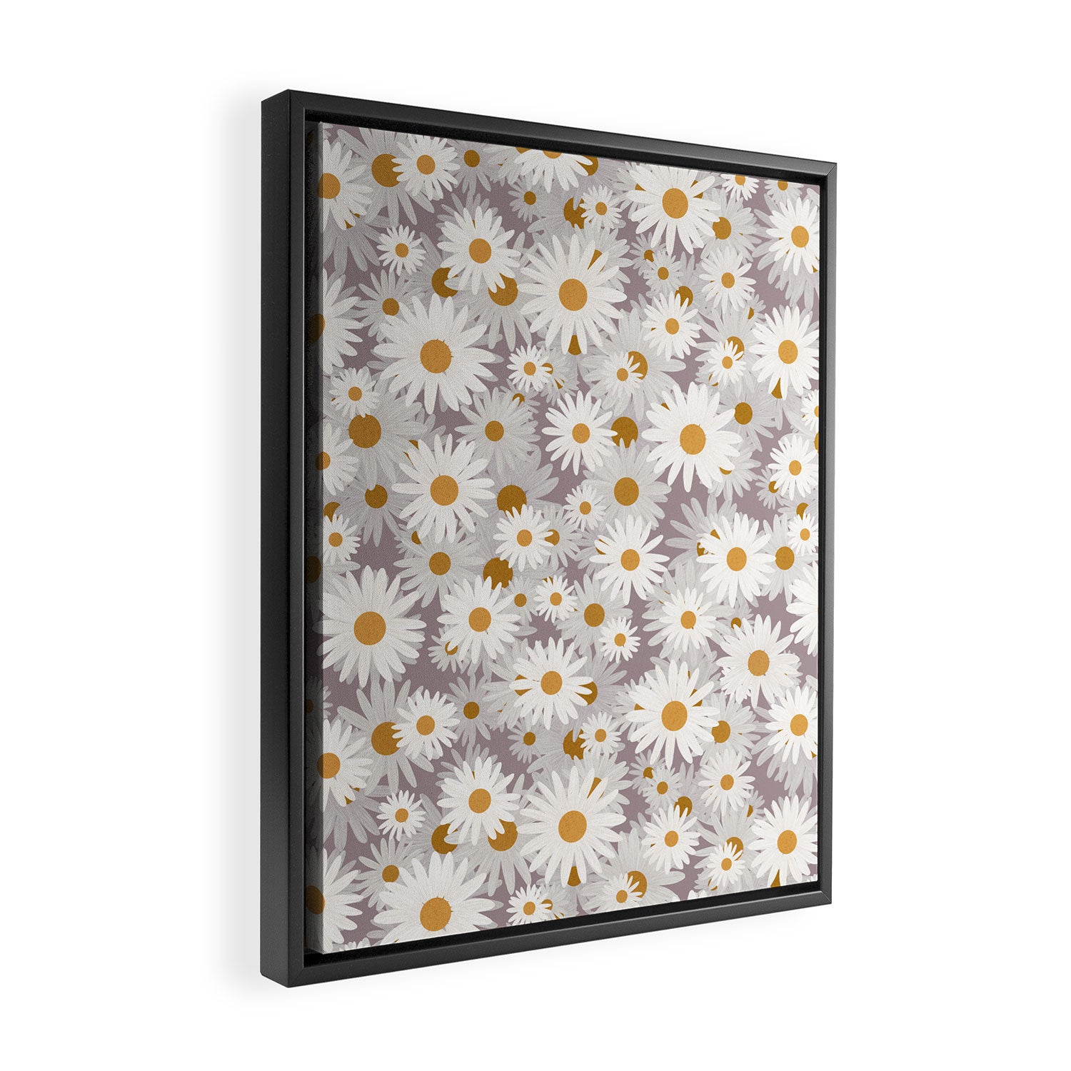 Purple chamomile pattern Framed Canvas Print Gallery Image 2
