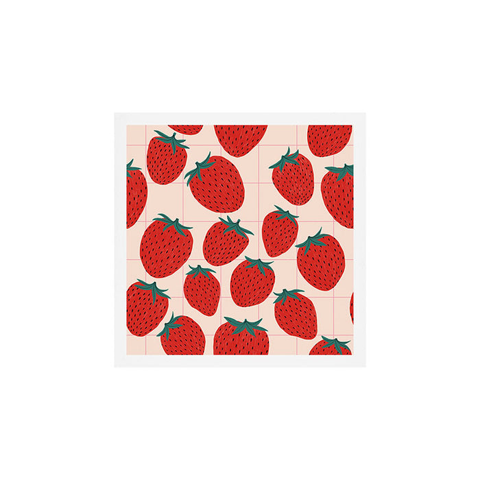 Red strawberries pattern Art Print Gallery Image 1