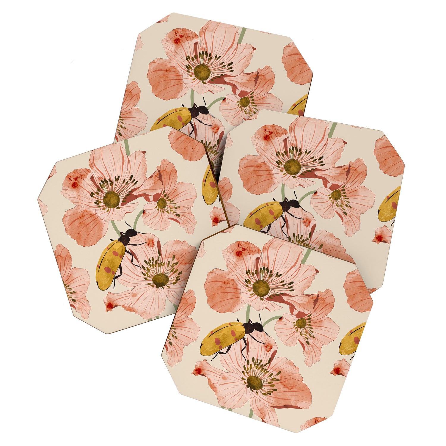 Roses and insects Coaster Gallery Image 1