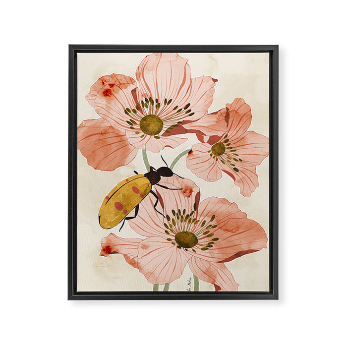 Roses and insects Framed Canvas Print Gallery Image 1