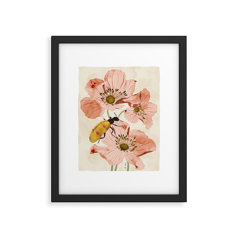 Roses and insects Framed Art Print Gallery Image 5