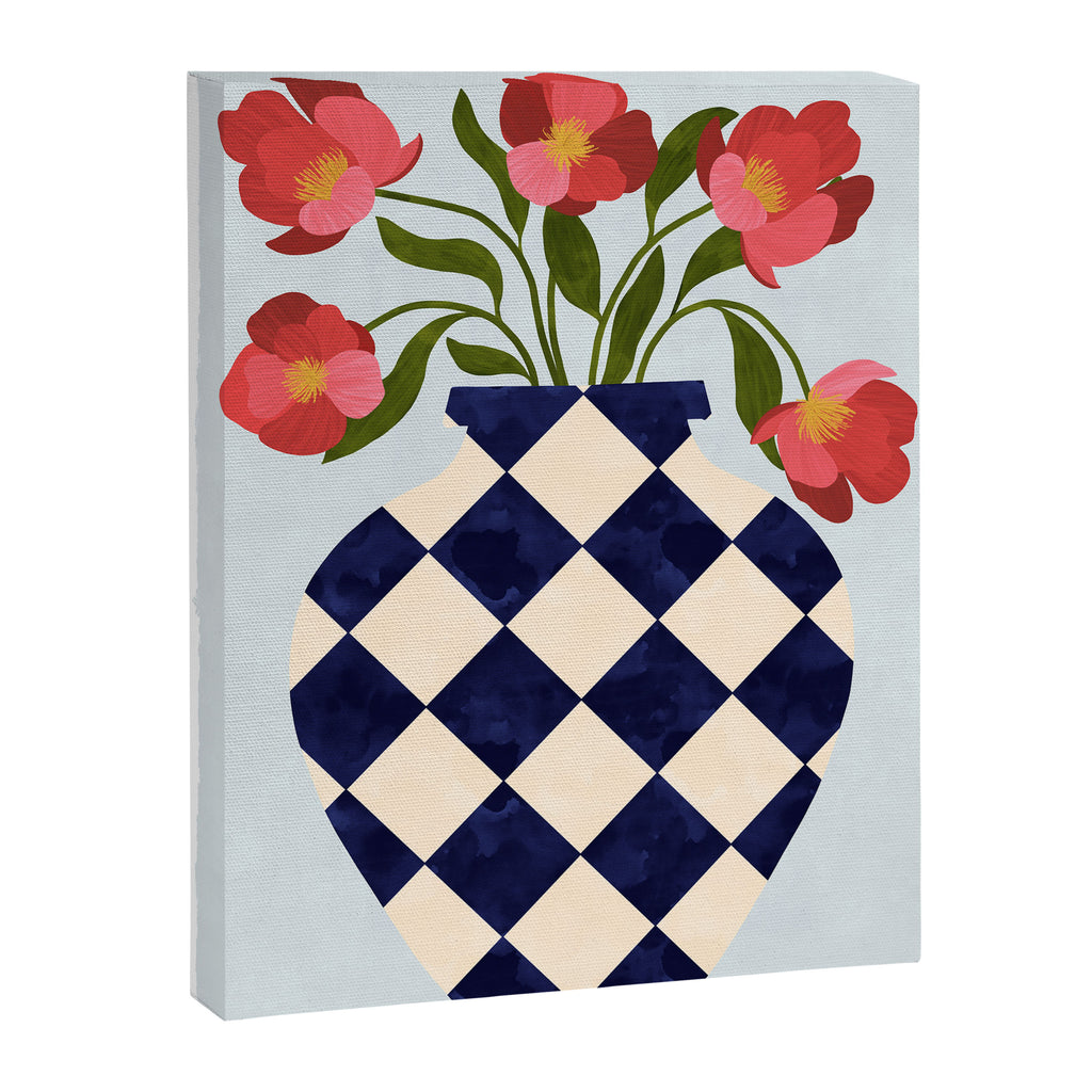 Roses and vase with diamonds Canvas Print Gallery Image 6