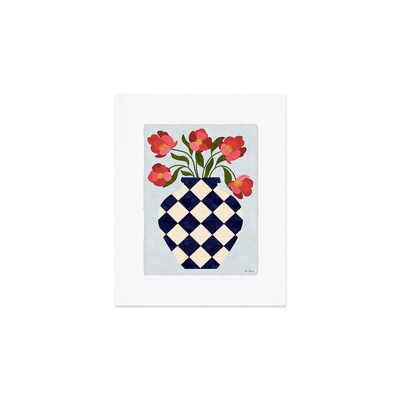 Roses and vase with diamonds Art Print Gallery Image 1