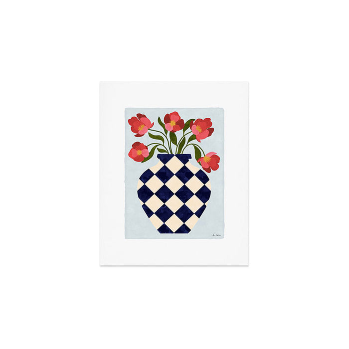 Roses and vase with diamonds Art Print Gallery Image 1