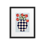 Roses and vase with diamonds Framed Art Print Gallery Image 4