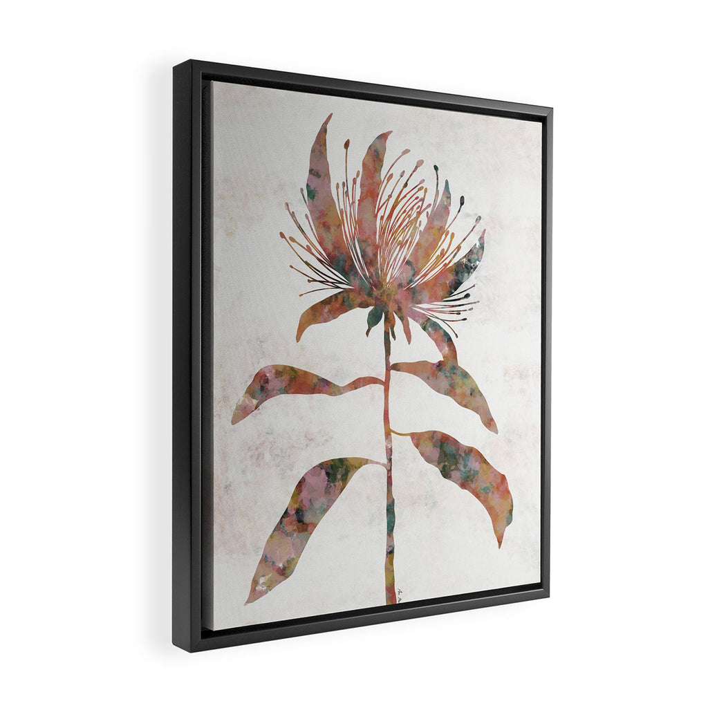 Silhouette plant acrylic Framed Canvas Print Gallery Image 2