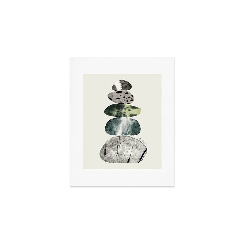 Stacked Pebbles On The Beach Art Print Gallery Image 1