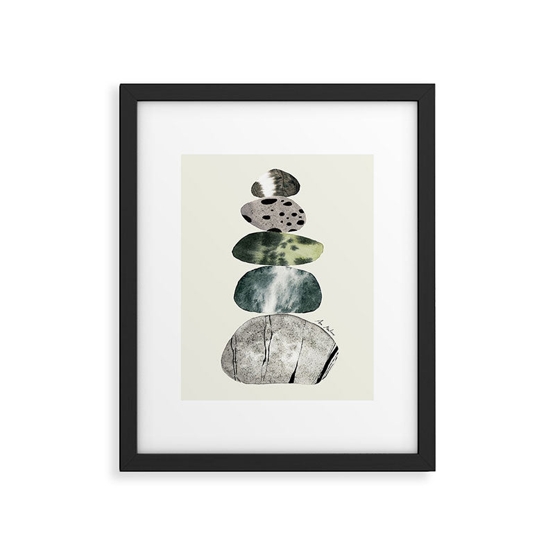 Stacked Pebbles On The Beach Framed Art Print Gallery Image 5