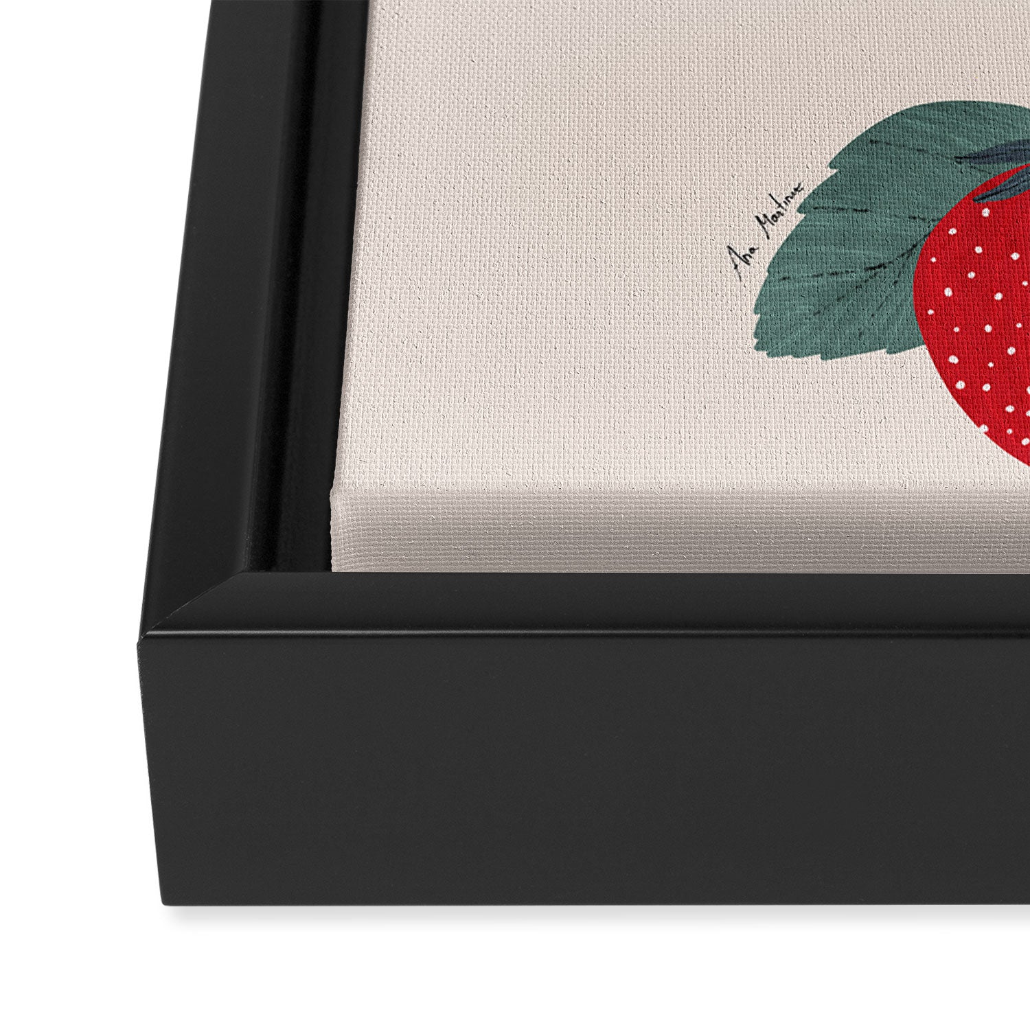 Strawberries and leaves Framed Canvas Print Gallery Image 3